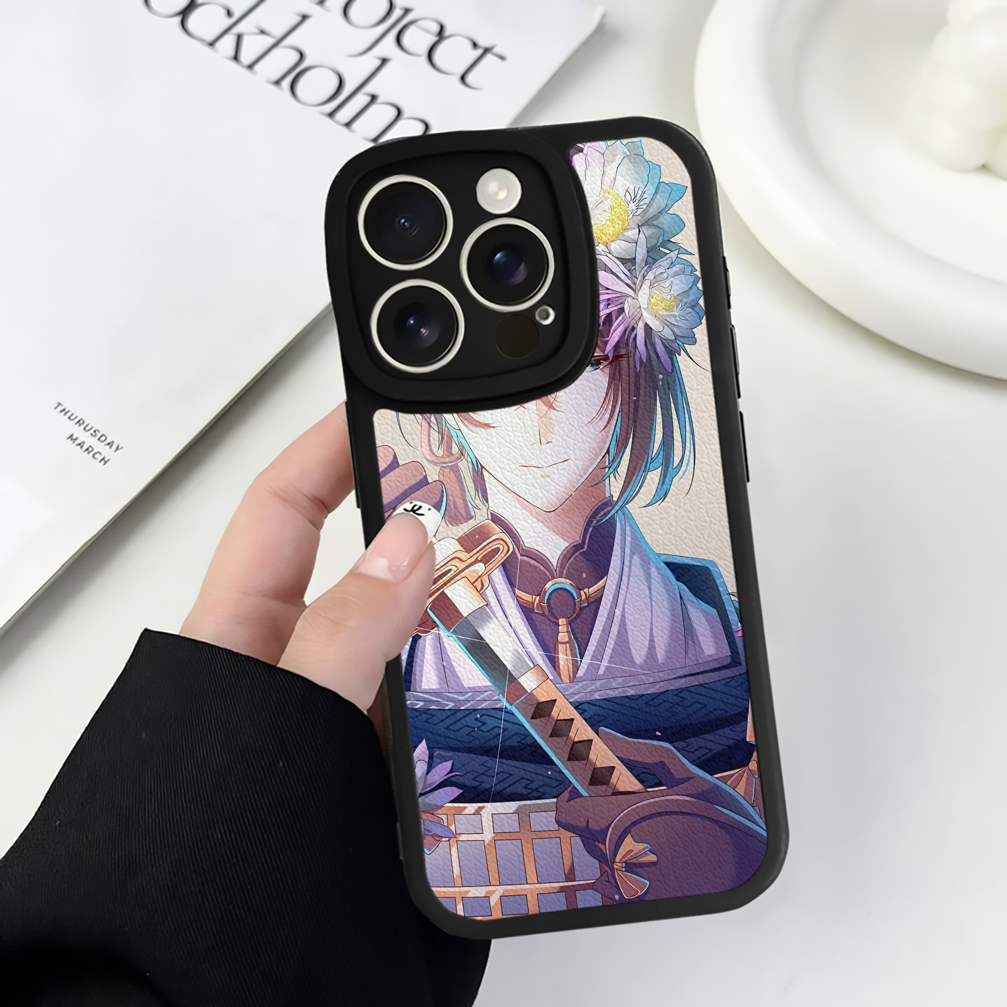 （画像用） 刀剣乱舞 Touken Ranbu 【iPhone 16シリーズ対応】シリコンスマホケース（レザー調） 材質：シリコン